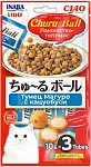 INABA CIAO Churu Ball Лакомство-топпинг Тунец Магуро с кацуобуси